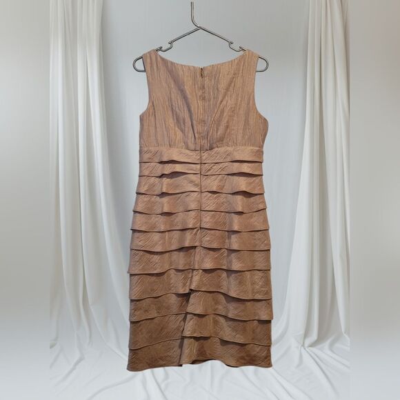 London Times Cocktail Shimmer Dress - Gold - Picture 2 of 9